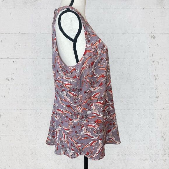 CAbi Good Luck Blouse Oriental Bird Sleeveless Blouse Style 3611 Size L Career - Picture 5 of 12